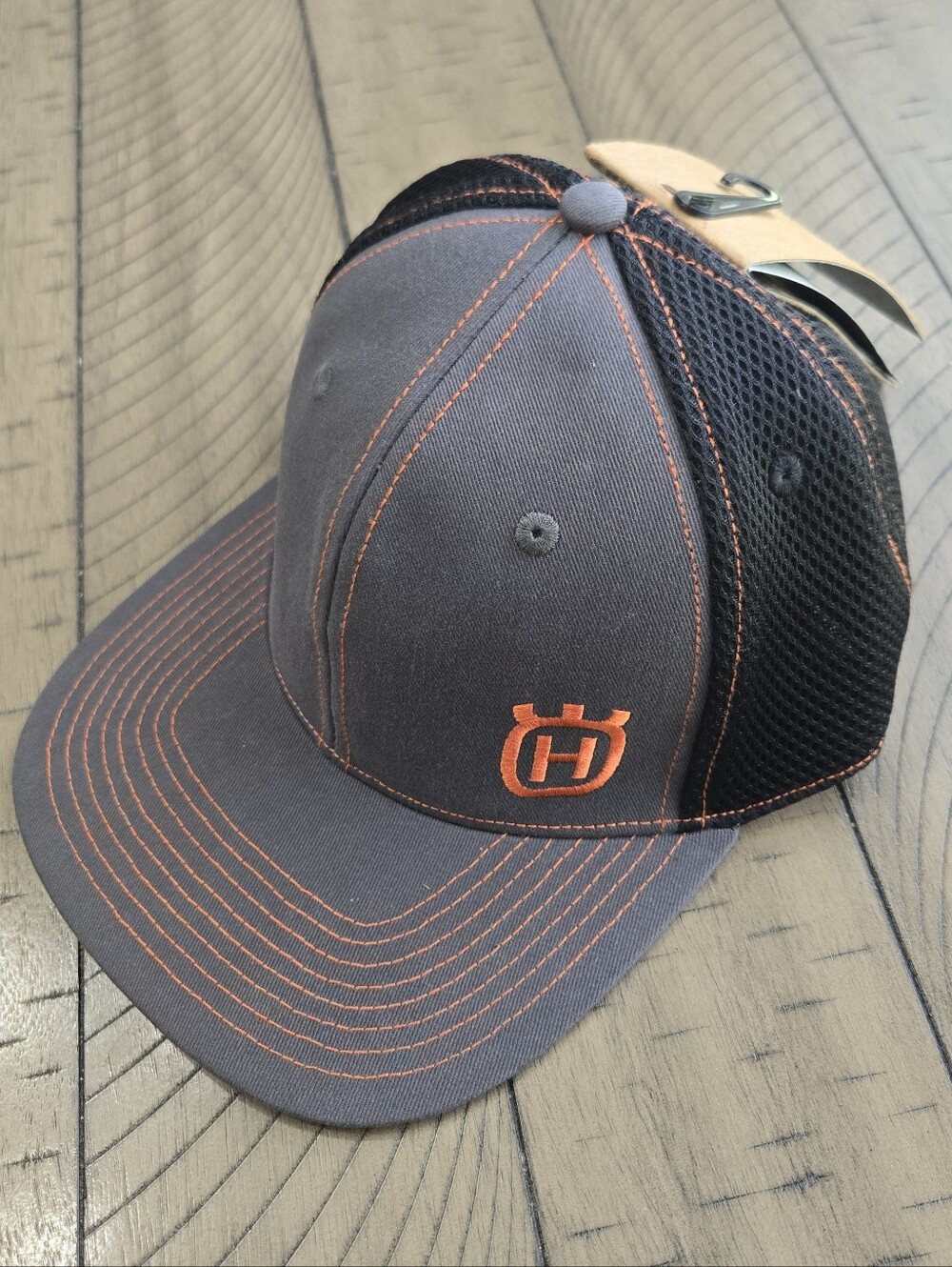 *NWT* Husqvarna Gray & Orange Mesh Back Cap